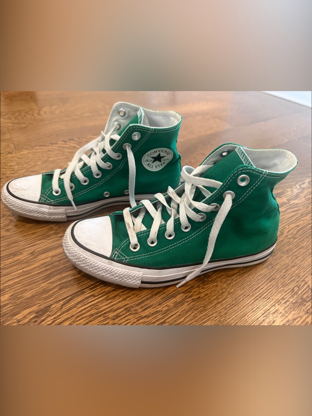 Converse Green High-Top Canvas Sneakers with White Trim